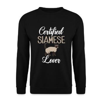 Cadeaux de chat siamois - Sweat-shirt Unisexe - noir - Devant - Alina (178cm) & Michal (187cm)