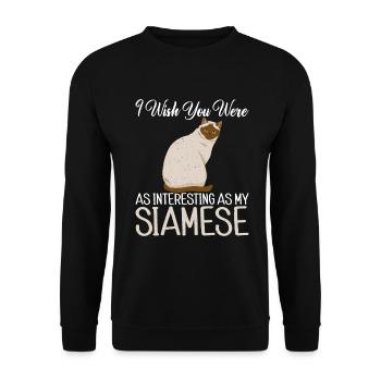 Cadeaux de chat siamois - Sweat-shirt Unisexe - noir - Devant - Alina (178cm) & Michal (187cm)