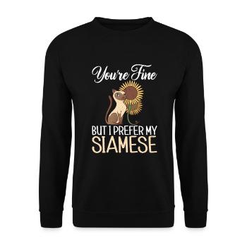 Cadeaux de chat siamois - Sweat-shirt Unisexe - noir - Devant - Alina (178cm) & Michal (187cm)
