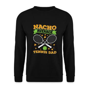 Tennis Dad Sport Father Gift - Unisex Pullover - Schwarz - Vorne - Alina (178cm) & Michal (187cm)
