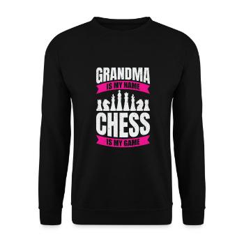 Né pour jouer aux échecs forcé de travailler - Sweat-shirt Unisexe - noir - Devant - Alina (178cm) & Michal (187cm)