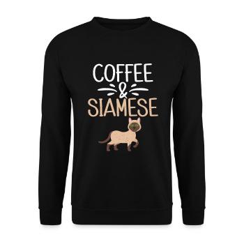 Cadeaux de chat siamois - Sweat-shirt Unisexe - noir - Devant - Alina (178cm) & Michal (187cm)