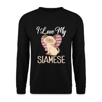 Cadeaux de chat siamois - Sweat-shirt Unisexe - noir - Devant - Alina (178cm) & Michal (187cm)