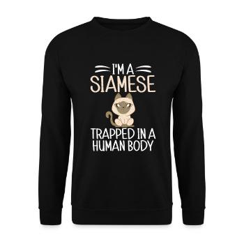 Geschenke zum Suchbegriff: "Siamkatze" - Unisex Pullover - Schwarz - Vorne - Alina (178cm) & Michal (187cm)