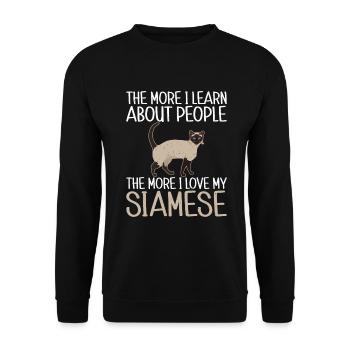 Geschenke zum Suchbegriff: "Siamkatze" - Unisex Pullover - Schwarz - Vorne - Alina (178cm) & Michal (187cm)