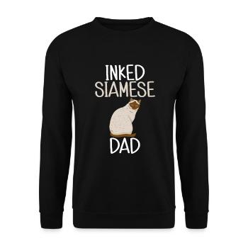 Siamesische Katze Geschenke - Unisex Pullover - Schwarz - Vorne - Alina (178cm) & Michal (187cm)