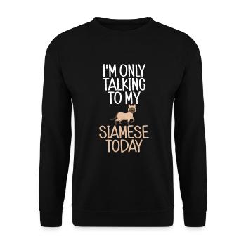Geschenke zum Suchbegriff: "Siamkatze" - Unisex Pullover - Schwarz - Vorne - Alina (178cm) & Michal (187cm)