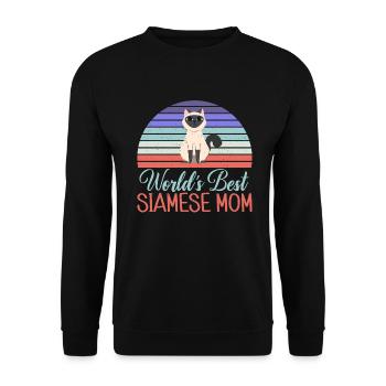 Cadeaux de chat siamois - Sweat-shirt Unisexe - noir - Devant - Alina (178cm) & Michal (187cm)