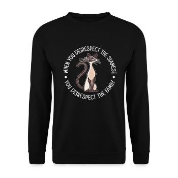Cadeaux de chat siamois - Sweat-shirt Unisexe - noir - Devant - Alina (178cm) & Michal (187cm)
