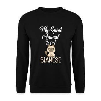 Cadeaux de chat siamois - Sweat-shirt Unisexe - noir - Devant - Alina (178cm) & Michal (187cm)