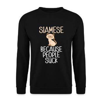 Cadeaux de chat siamois - Sweat-shirt Unisexe - noir - Devant - Alina (178cm) & Michal (187cm)