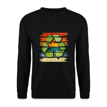 Recyclage - Sweat-shirt Unisexe - noir - Devant - Alina (178cm) & Michal (187cm)