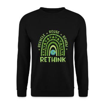 Recyclage - Sweat-shirt Unisexe - noir - Devant - Alina (178cm) & Michal (187cm)