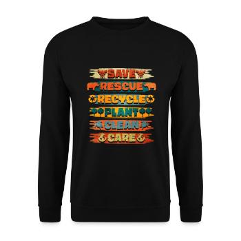 Recyclage - Sweat-shirt Unisexe - noir - Devant - Alina (178cm) & Michal (187cm)