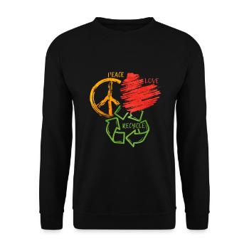 Recyclage - Sweat-shirt Unisexe - noir - Devant - Alina (178cm) & Michal (187cm)