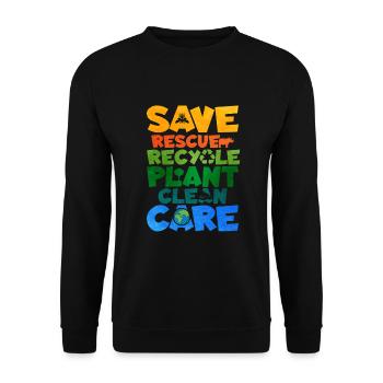 Recyclage - Sweat-shirt Unisexe - noir - Devant - Alina (178cm) & Michal (187cm)