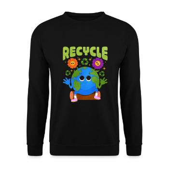 Recyclage - Sweat-shirt Unisexe - noir - Devant - Alina (178cm) & Michal (187cm)