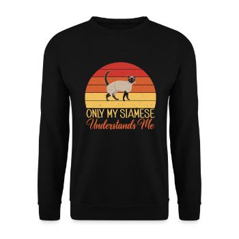 Cadeaux de chat siamois - Sweat-shirt Unisexe - noir - Devant - Alina (178cm) & Michal (187cm)