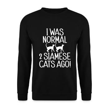 Cadeaux de chat siamois - Sweat-shirt Unisexe - noir - Devant - Alina (178cm) & Michal (187cm)