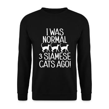 Cadeaux de chat siamois - Sweat-shirt Unisexe - noir - Devant - Alina (178cm) & Michal (187cm)