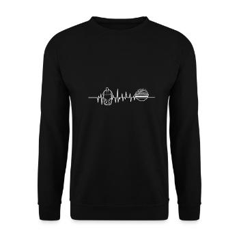 Bubble Tea Frame Heartbeat - Sweat-shirt Unisexe - noir - Devant - Alina (178cm) & Michal (187cm)