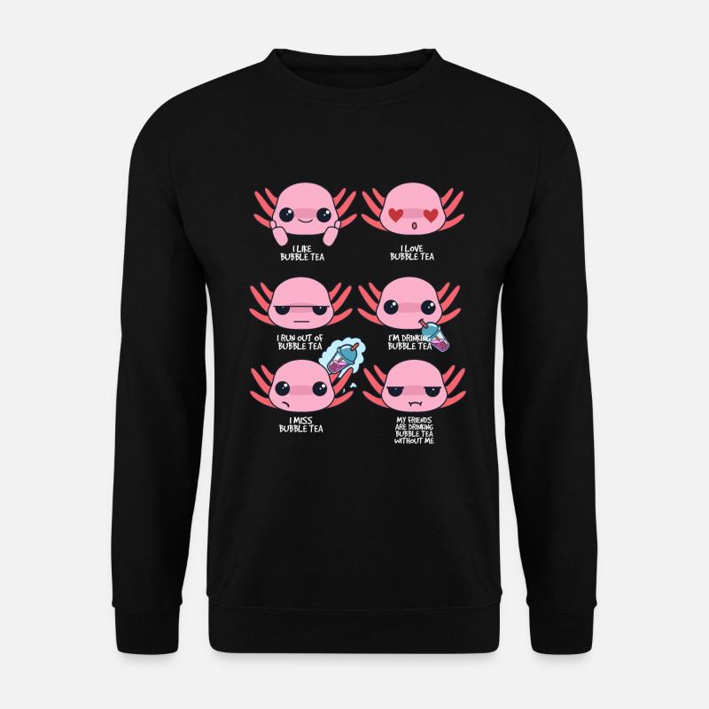 Axolotl and Bubble Tea - Unisex Sweatshirt - black