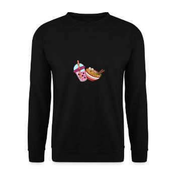 Bubble Tea et cadre - Sweat-shirt Unisexe - noir - Devant - Alina (178cm) & Michal (187cm)