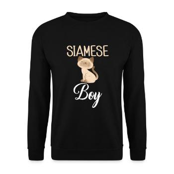 Cadeaux de chat siamois - Sweat-shirt Unisexe - noir - Devant - Alina (178cm) & Michal (187cm)