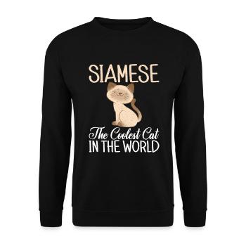 Geschenke zum Suchbegriff: "Siamkatze" - Unisex Pullover - Schwarz - Vorne - Alina (178cm) & Michal (187cm)