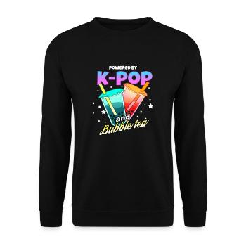 K Pop Und Bubble Tee - Unisex Pullover - Schwarz - Vorne - Alina (178cm) & Michal (187cm)