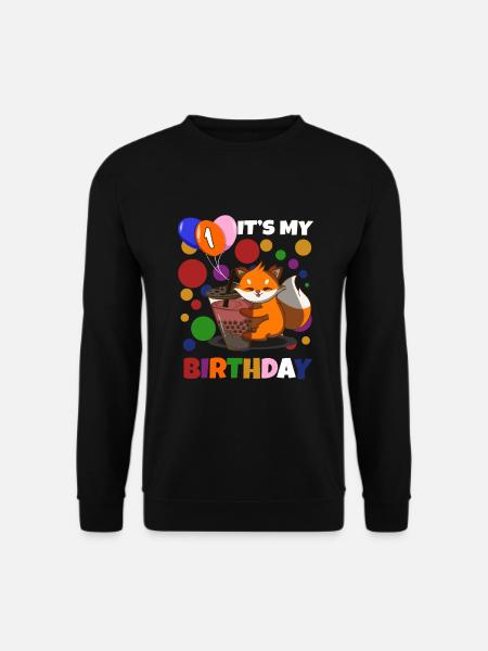 1st Birthday Fox - Unisex Sweatshirt - black