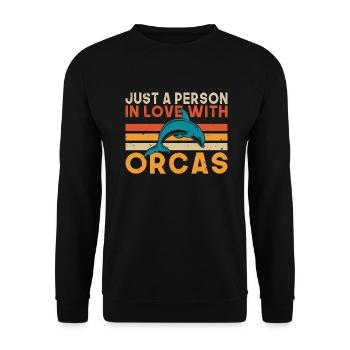 Orca Wal Geschenke - Unisex Pullover - Schwarz - Vorne - Alina (178cm) & Michal (187cm)