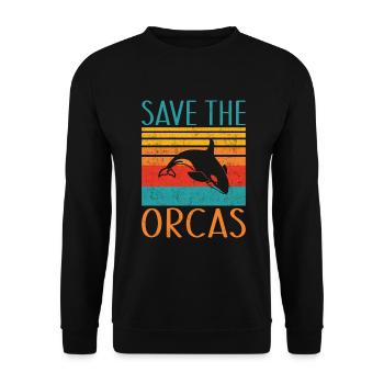 Cadeaux de baleines orques - Sweat-shirt Unisexe - noir - Devant - Alina (178cm) & Michal (187cm)