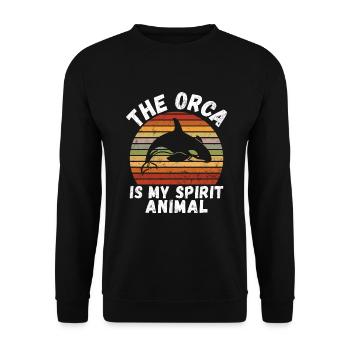 Orca Whale Gifts - Unisex Sweatshirt - black - Front - Alina (178cm) & Michal (187cm)