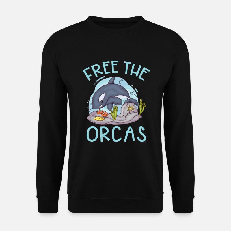 Orca Wal Geschenke - Unisex Pullover - Schwarz