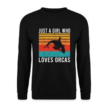 Orca Wal Geschenke - Unisex Pullover - Schwarz - Vorne - Alina (178cm) & Michal (187cm)