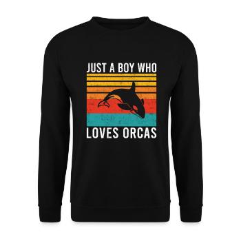 Orca Wal Geschenke - Unisex Pullover - Schwarz - Vorne - Alina (178cm) & Michal (187cm)
