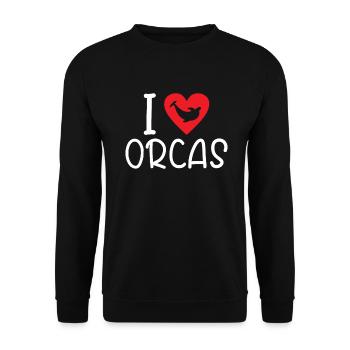 Orca Wal Geschenke - Unisex Pullover - Schwarz - Vorne - Alina (178cm) & Michal (187cm)