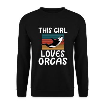 Cadeaux d'orques - Sweat-shirt Unisexe - noir - Devant - Alina (178cm) & Michal (187cm)