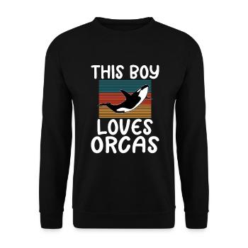 Orca Whale Gifts - Unisex Sweatshirt - black - Front - Alina (178cm) & Michal (187cm)