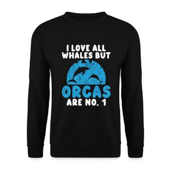 Orca Wal Geschenke - Unisex Pullover - Schwarz - Vorne - Alina (178cm) & Michal (187cm)