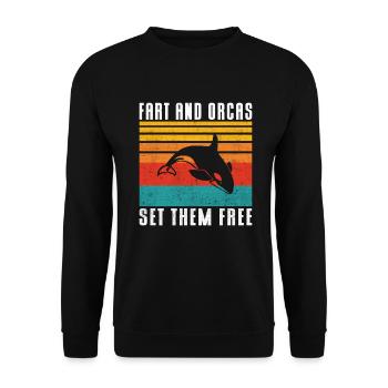 Orca Whale Gifts - Unisex Sweatshirt - black - Front - Alina (178cm) & Michal (187cm)
