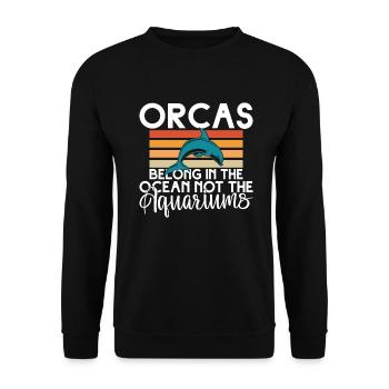 Orca Wal Geschenke - Unisex Pullover - Schwarz - Vorne - Alina (178cm) & Michal (187cm)