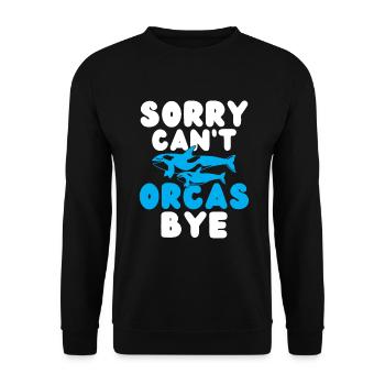 Orca Whale Gifts - Unisex Sweatshirt - black - Front - Alina (178cm) & Michal (187cm)