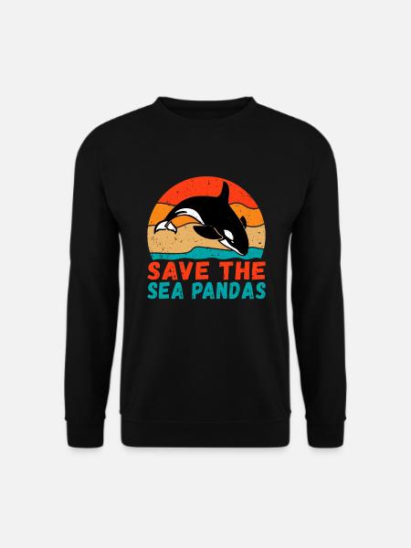 Orca Wal Geschenke - Unisex Pullover - Schwarz
