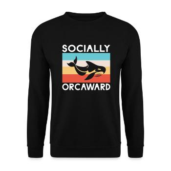 Orca Whale Gifts - Unisex Sweatshirt - black - Front - Alina (178cm) & Michal (187cm)