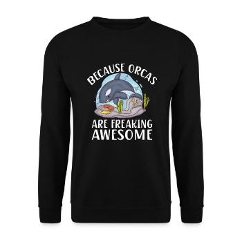 Cadeaux de baleines orques - Sweat-shirt Unisexe - noir - Devant - Alina (178cm) & Michal (187cm)