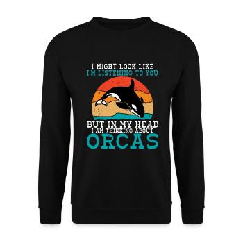 Cadeaux de baleines orques - Sweat-shirt Unisexe - noir - Devant - Alina (178cm) & Michal (187cm)