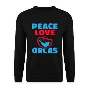 Orca Wal Geschenke - Unisex Pullover - Schwarz - Vorne - Alina (178cm) & Michal (187cm)