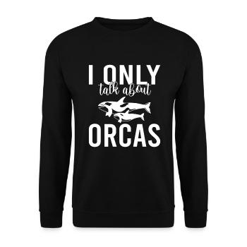 Orca Wal Geschenke - Unisex Pullover - Schwarz - Vorne - Alina (178cm) & Michal (187cm)